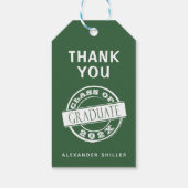 Étiquettes-cadeau Merci moderne simple vert sur mesure (Dos)