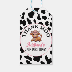 Étiquettes-cadeau Merci Moo Baby Cow Imprimer