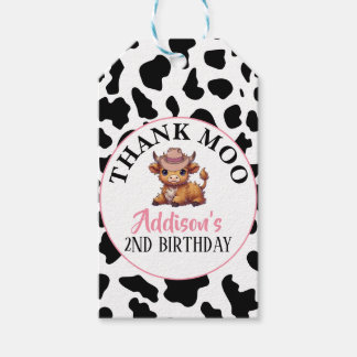 Étiquettes-cadeau Merci Moo Baby Cow Imprimer
