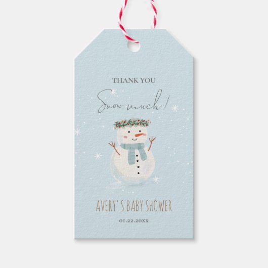Étiquettes-cadeau Merci motoneige mignon neige beaucoup (Devant)