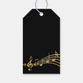 Étiquettes-cadeau Merci musique note noir or nom (Dos)