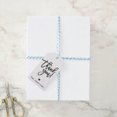 Étiquettes-cadeau Merci Noir Chic Moderne Script Mariage Faveur (Avec de laficelle)