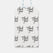 Étiquettes-cadeau Merci Noir Chic Moderne Script Mariage Faveur (Dos)