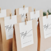 Étiquettes Cadeau Merci noir et blanc minimaliste