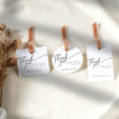 Étiquettes Cadeau Merci noir et blanc minimaliste