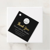 Étiquettes Cadeau Merci Nom commercial Logo QR Code Gold Black W (En situation)