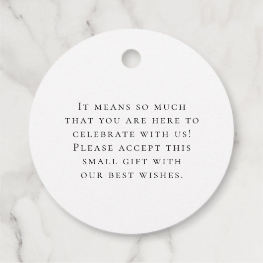 Étiquettes Cadeau Merci/or/vos noms et mariage de messages (Dos)