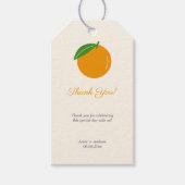 Étiquettes-cadeau Merci orange (Devant)