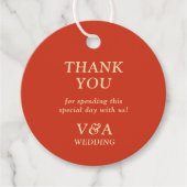 Étiquettes Cadeau Merci orange brûlé automne Mariage (Devant)