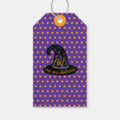 Étiquettes-cadeau Merci | Orange Éffrayant Pékin sorcière Halloween (Dos)