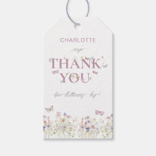Étiquettes-cadeau Merci Papillon Fluttering Par Fille Anniversaire