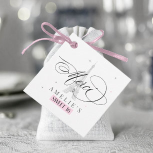Étiquettes Cadeau Merci Paris Sweet 16 ID1162