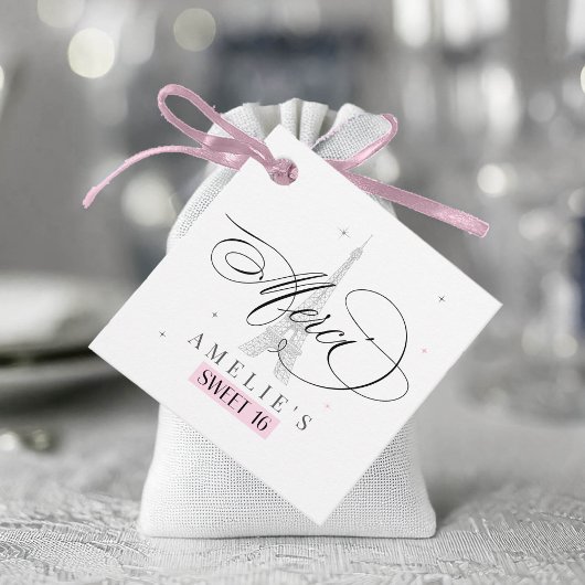 Étiquettes Cadeau Merci Paris Sweet 16 ID1162