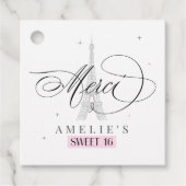 Étiquettes Cadeau Merci Paris Sweet 16 ID1162 (Devant)