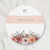 Étiquettes Cadeau Merci, Pêche, Blush, Fleur de menthe, Mariage (Dos)