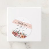 Étiquettes Cadeau Merci, Pêche, Blush, Fleur de menthe, Mariage (En situation)