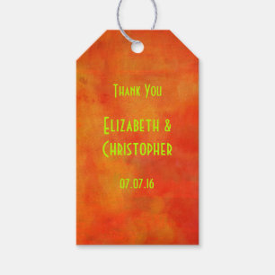 Étiquettes-cadeau Merci peinture Abstraite moderne en orange