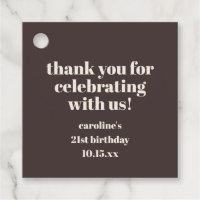 Merci personnalisé pour un 21e anniversaire Bold E