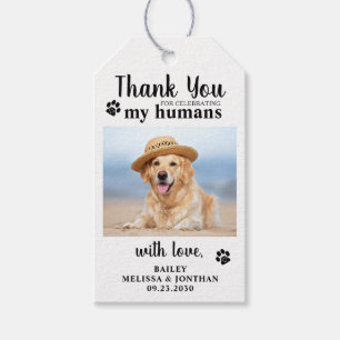 Étiquettes-cadeau Merci Pet Photo Chien de mariage Faveurs