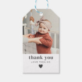 Étiquettes-cadeau Merci photo bébé (Devant)