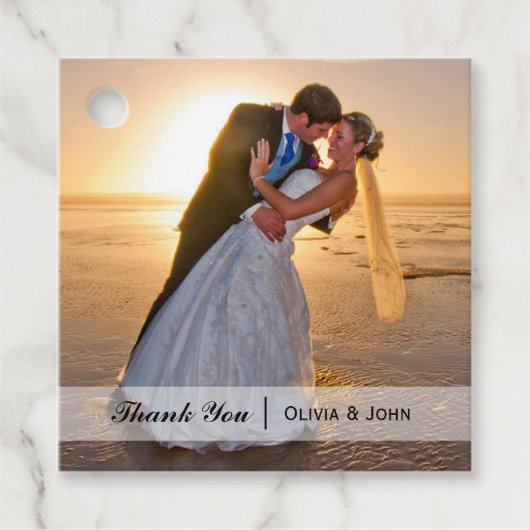 Étiquettes Cadeau Merci photo mariage (Devant)