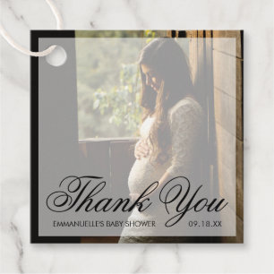 Étiquettes Cadeau Merci Photo moderne Baby shower neutre genre