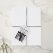 Étiquettes-cadeau Merci photo noir blanc du journal mariage (Avec de la ficelle)