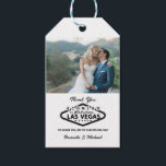 Étiquettes-cadeau Merci photo personnalisé Mariage Las Vegas<br><div class="desc">Personnalisez cette étiquette cadeau de remerciement mariage Vegas avec votre propre photo et texte. Entièrement personnalisable.</div>