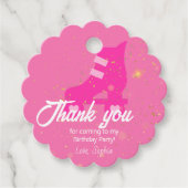 Étiquettes Cadeau Merci Pink Doll Anniversaire, Rollerblade (Devant)