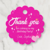 Étiquettes Cadeau Merci Pink Doll fête d'anniversaire (Devant)