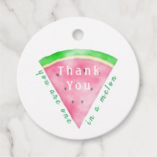 Étiquettes Cadeau Merci Pink Watermelon One in A Melon