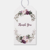 Étiquettes-cadeau Merci Plum violet Pink Peonies | (Devant)