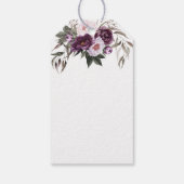 Étiquettes-cadeau Merci Plum violet Pink Peonies | (Dos)