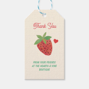 Étiquettes-cadeau Merci pointu rétro Vintage à la fraise