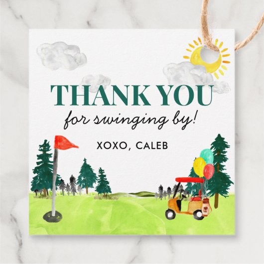 Étiquettes Cadeau Merci Pour Balancer Par Kid Golf Pro Anniversaire (Dos)
