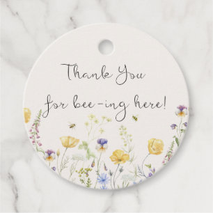Étiquettes Cadeau Merci pour Bee-ing Here Tags Cadeau/Faveur