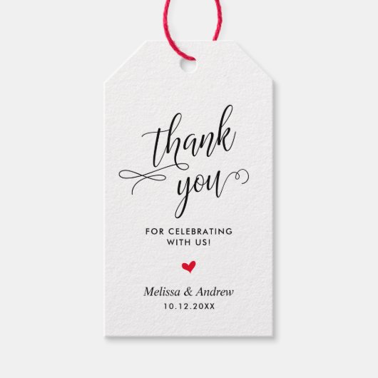 Étiquettes-cadeau Merci pour célébrer avec nous, Mariage (Devant)