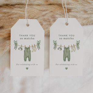 Étiquettes-cadeau Merci pour cette baby shower au thé vert Matcha Sa