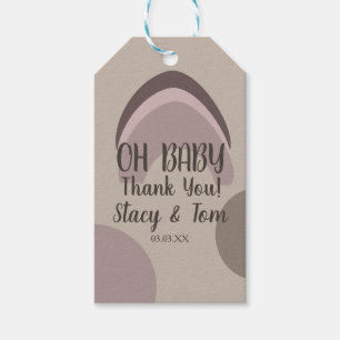 Étiquettes-cadeau Merci pour la Baby Shower Bohème aux Formes Organi