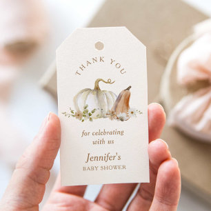 Étiquettes-cadeau Merci pour la Baby Shower Bohème d'Automne sur le