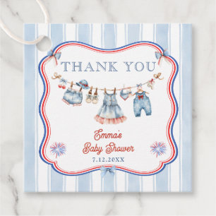 Étiquettes Cadeau Merci pour la Baby Shower d'une fille tout américa