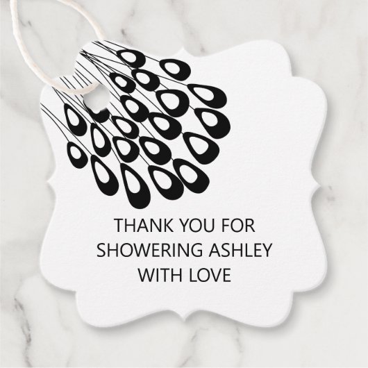 Étiquettes Cadeau Merci pour la Douche de Mariée avec Amour (Devant)