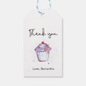 Étiquettes-cadeau Merci pour la fête d'anniversaire aux cupcakes (Dos)