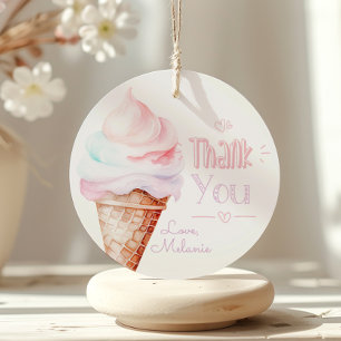 Étiquettes Cadeau Merci pour la fête d'anniversaire de glace