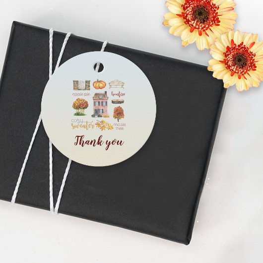 Étiquettes Cadeau Merci pour la fête de bachelorette Rustic Fall Fav
