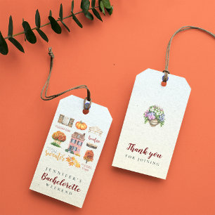 Étiquettes-cadeau Merci pour la fête d'enterrement de vie de jeune f