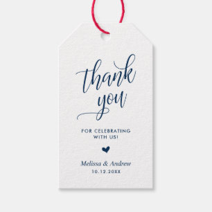 Étiquettes-cadeau Merci pour la fête, Navy Blue, Mariage