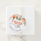 Étiquettes Cadeau Merci pour l'anniversaire du fruit de la pêche (En situation)