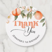 Étiquettes Cadeau Merci pour l'anniversaire du fruit de la pêche (Devant)