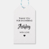 Étiquettes-cadeau Merci pour l'avoir trempée avec amour, nuptiale (Devant)